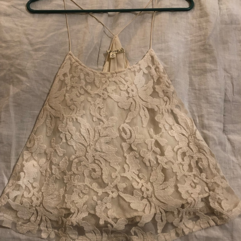 Small Lace Cream tank